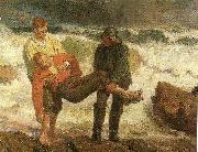 Laurits Tuxen den druknede bringes i land oil painting